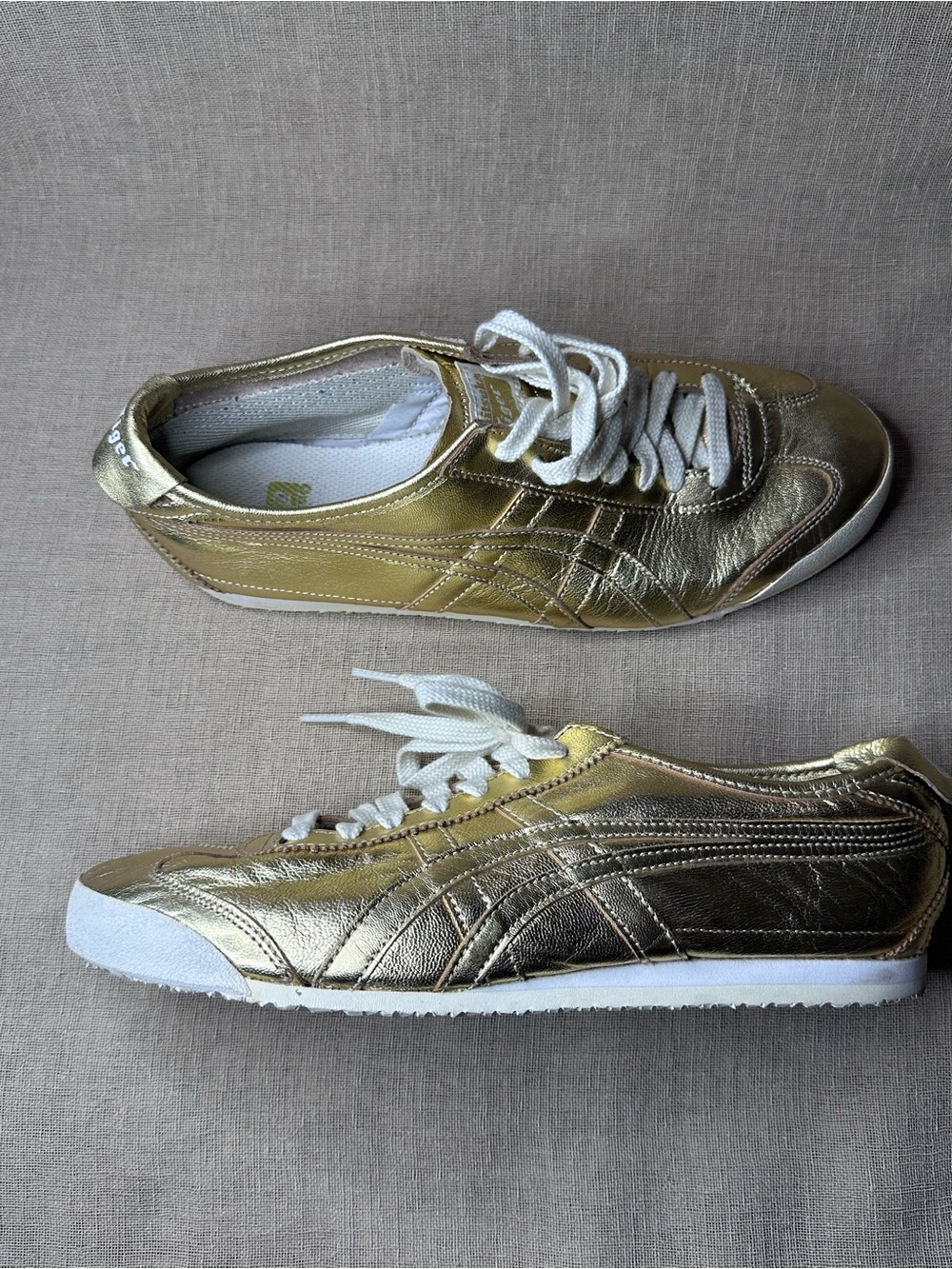 Onitsuka Tiger Mexico 66 Metallic Gold Low-Top Sneakers